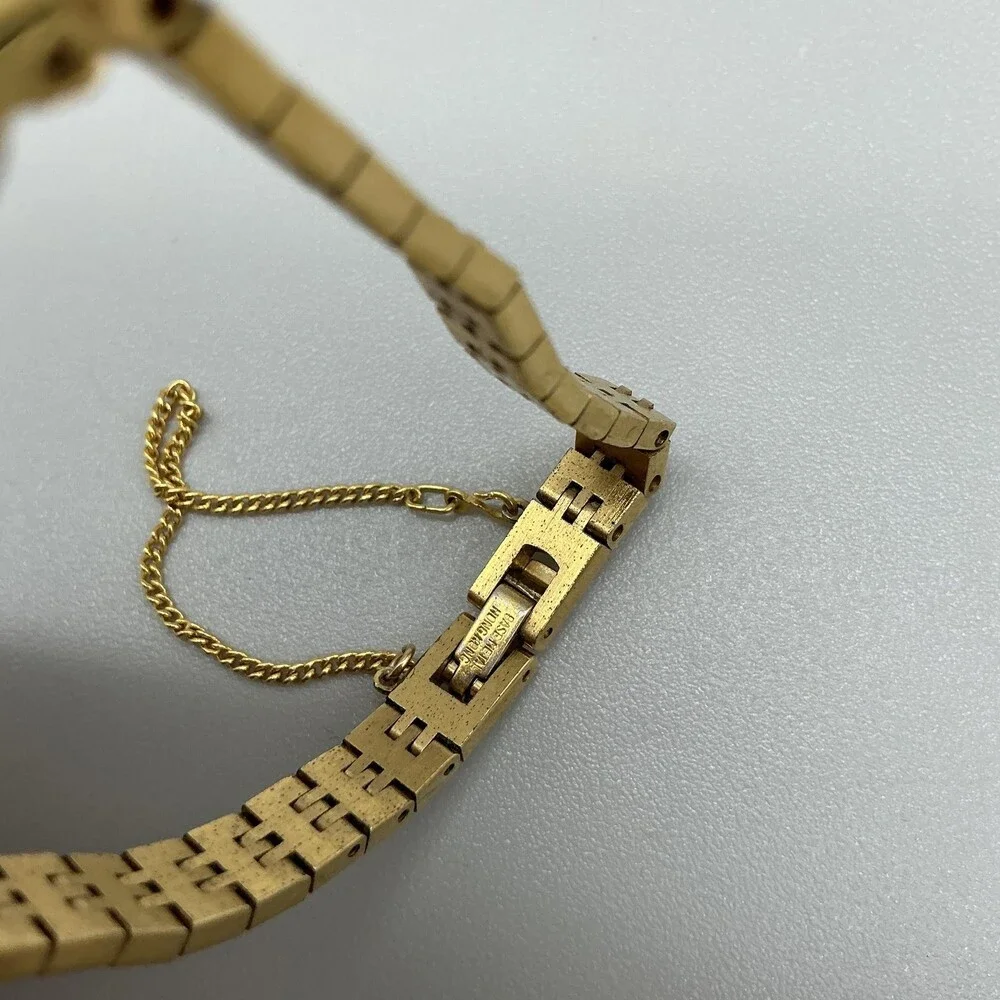 Vintage Pulsar Womens Watch 12mm Gold Tone Rectangle V201-2290 New Battery 5.5
